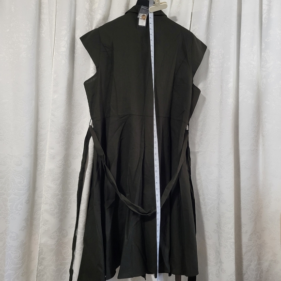NWT City Chic Women Dress Lafayette, Size XL/22, Green, Linen Blended, Office - Picture 14 of 16